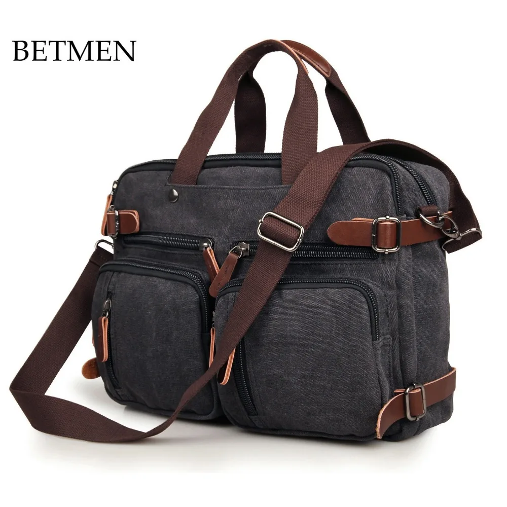 

BETMEN Vintage Canvas Men Bag Designer Brand Handbag Shoulder Bag Multifunction Men Travel Bags