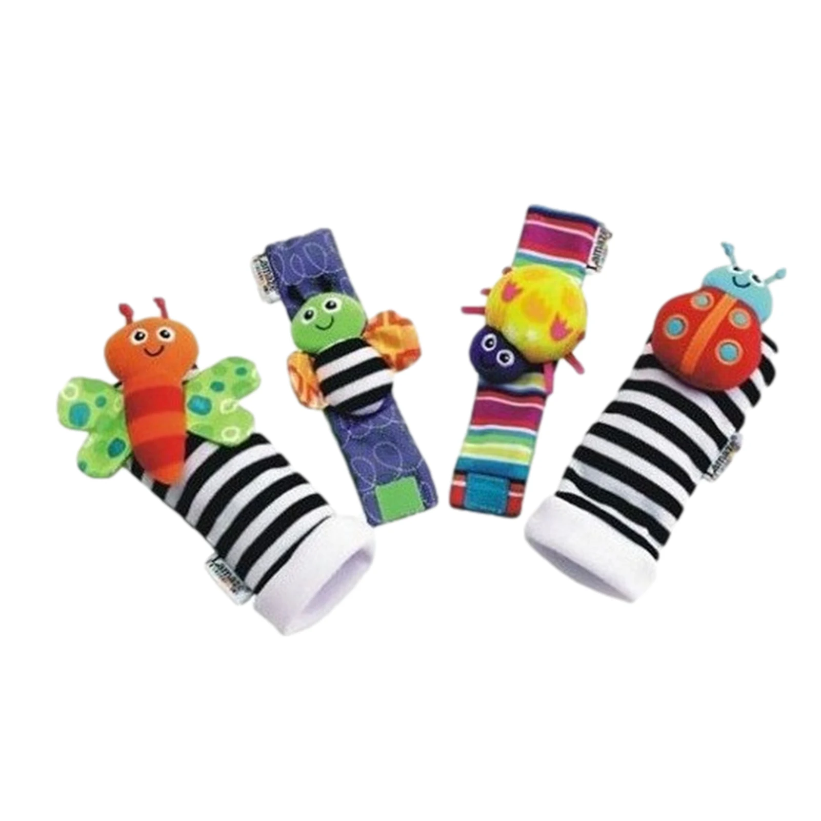 

4pcs/lot Cartoon Plush Baby Socks Toy 0-12 Months Newborn Infant Kids Sock Foot Finder Toys Children Development Sensory Toy