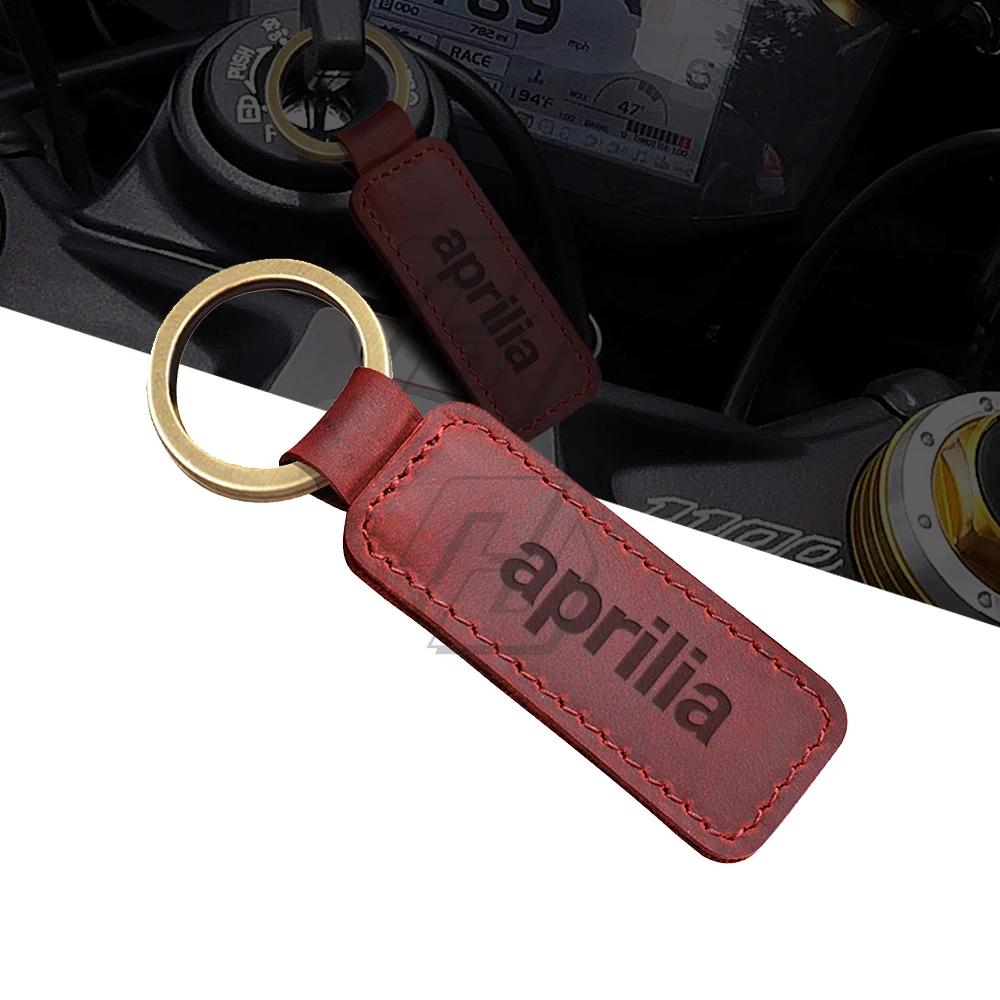 

Motorcycle Keychain Cowhide Key Ring Case for Aprilia RSV4 RS125 RS250 Cowhide Key Chain