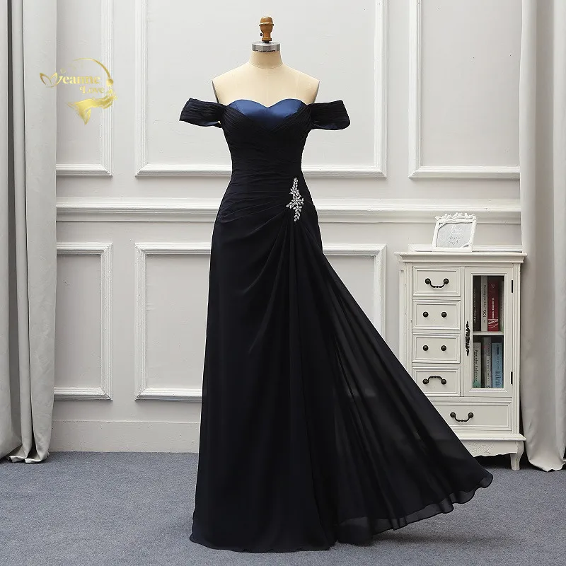 

Женское вечернее платье, темно-синее длинное платье с открытыми плечами, 2021