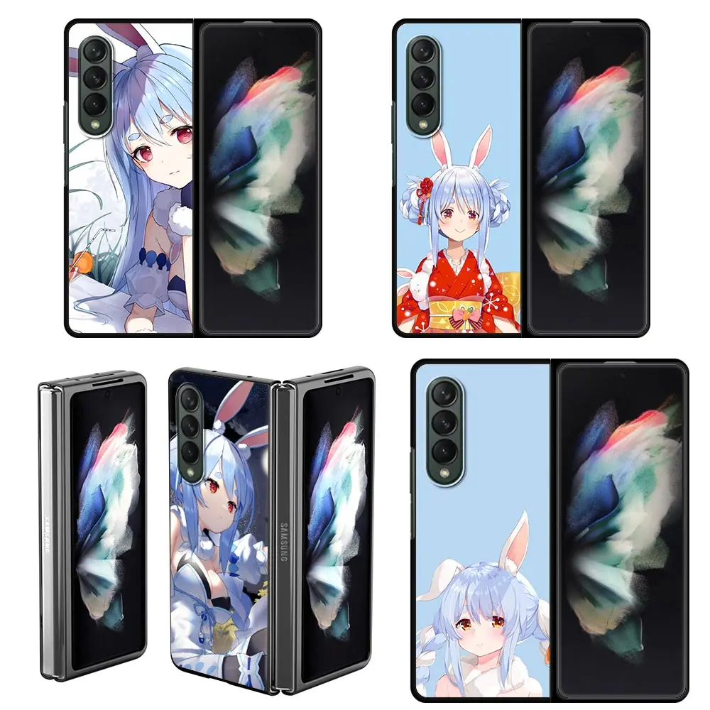 

Anime Pekora Cute Cell Phone For Samsung Galaxy Z Fold 3 Case Smartphone Plastic Shell Z Fold3 5G Black Hard PC Cover