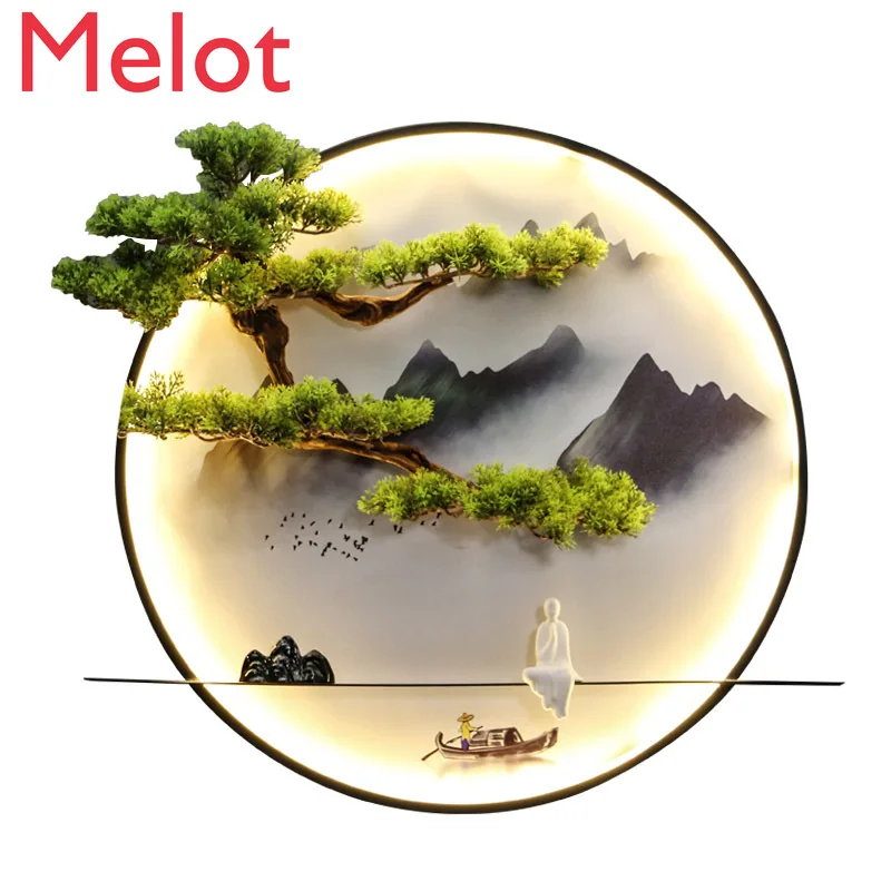 

Chinese round Wall Decoration Hotel Artificial Greeting Pine Wall Hanging Decorations