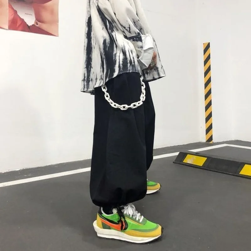 

Брюки-карго женские оверсайз с широкими штанинами, уличная одежда в Корейском стиле, модные штаны в стиле хип-хоп, черные, хаки, на осень