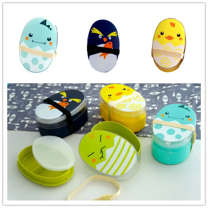 

EMS 12Pcs Japan Cartoon Lunch Box Food Container Bento Box Heated Lunchbox Kids Wheat Sealed Student Plastic Box for Food