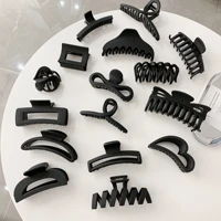 new korean fall and winter matte black acrylic hair claws clips geometrical hair accessories for woman girls
