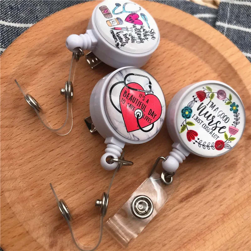 Новый 360 градусов крокодил выдвижной значок медсестры катушка Клип держатель