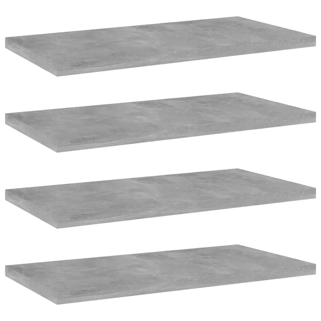 

Bookshelf Boards 4 pcs Concrete Gray 15.7"x7.9"x0.6" Chipboard