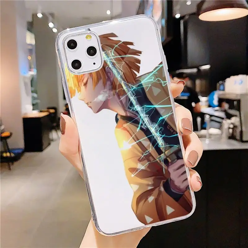 

Japan Anime Kimetsu no Yaiba Phone Case Transparent soft For iphone 5 5s 5c se 6 6s 7 8 11 12 plus mini x xs xr pro max