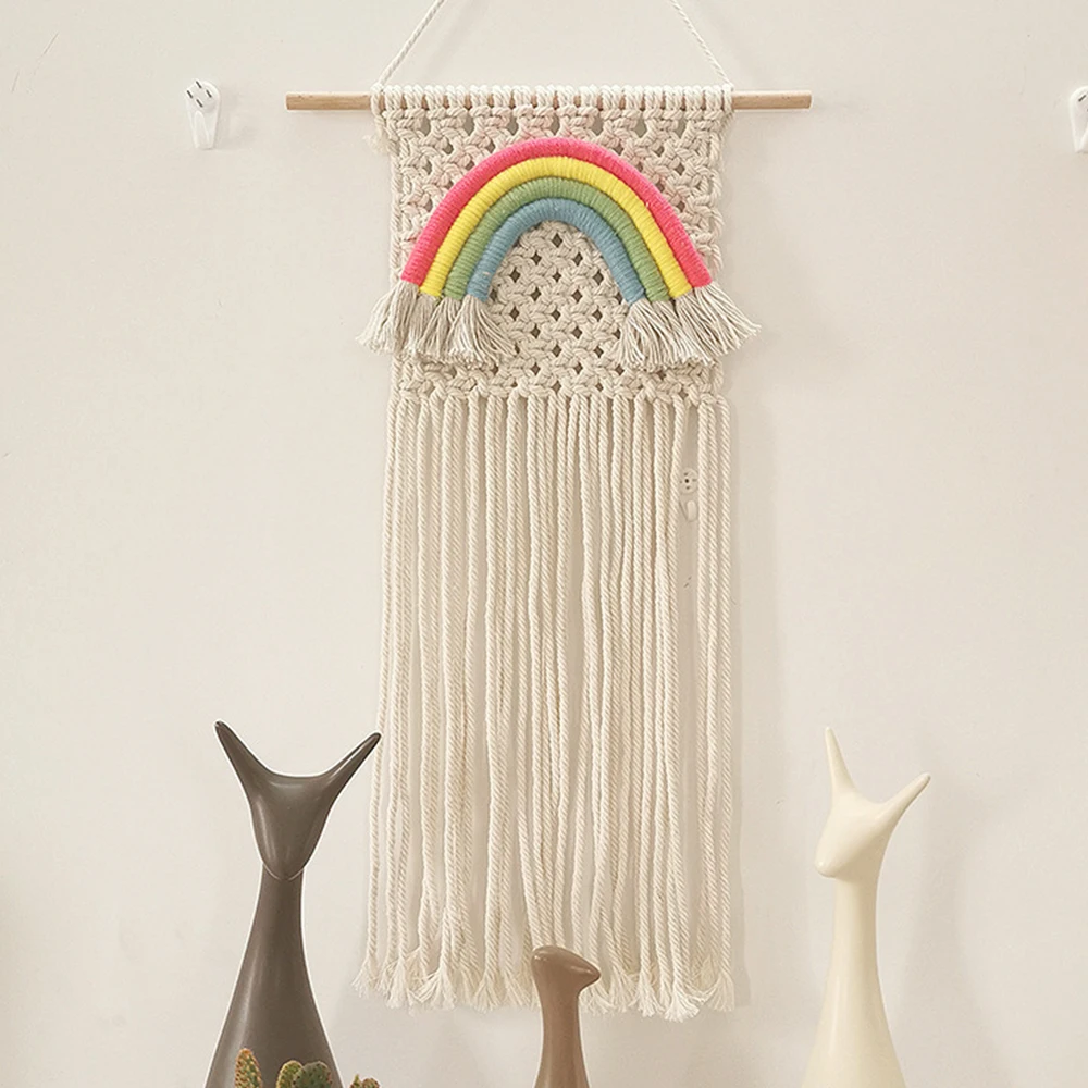 Скандинавские Висячие тканевые радужные настенные орнаменты ручной работы из