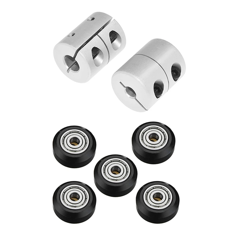 2Pcs High Torque Screw Motor Engraving Machine Coupling &amp 5Pcs V-Slot POM Material Large Pulley with Bearing 24Mm | Компьютеры и