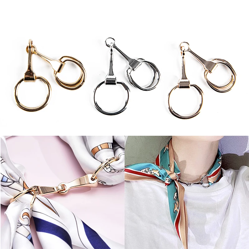 

Female Scarf Clips Brooches Silk Scarf Buckle Concise Neck Fashion Accessories
