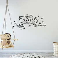 family is wall stickers bedroom living room glass doors and windows background decoration stickers
