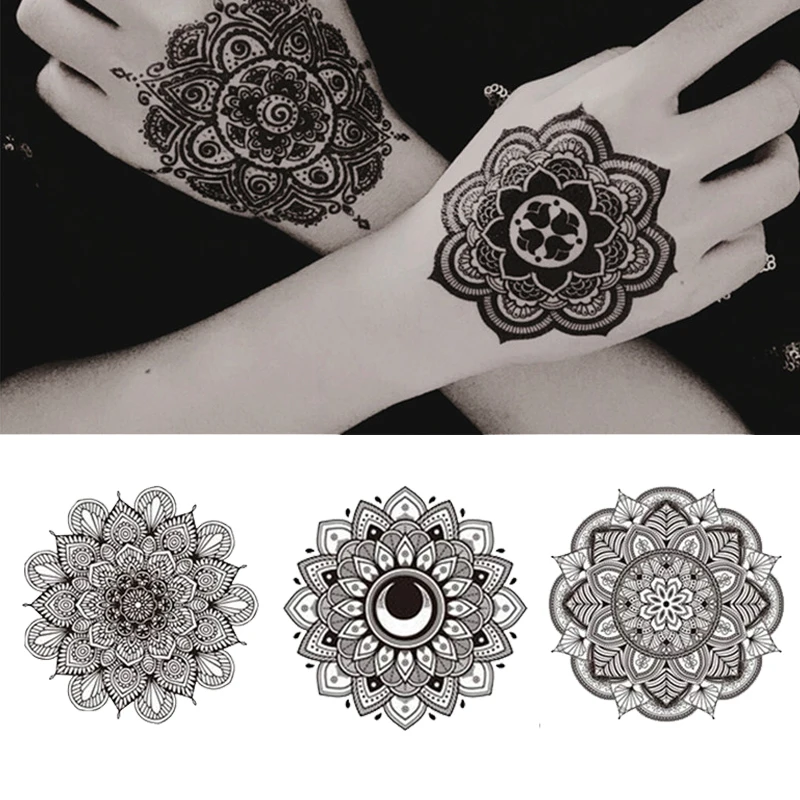 Сексуальная черная хна временные татуировки для женщин и девушек украшение