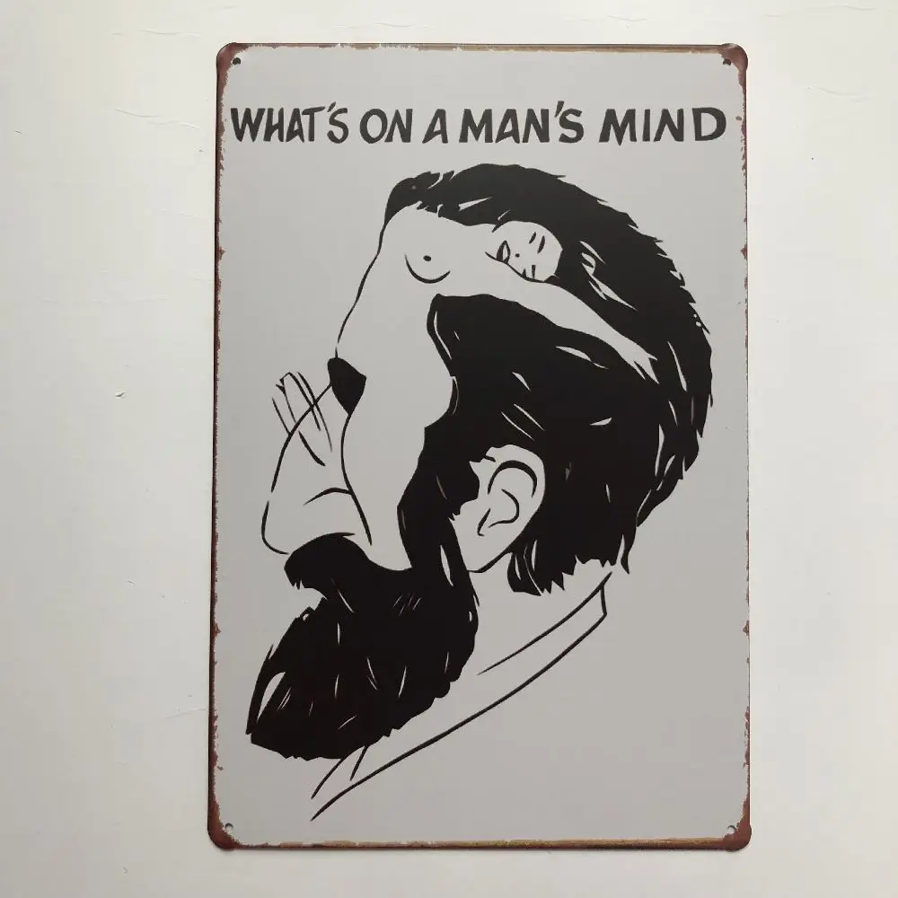 

A Man's Thought Beer Plaque Vintage Funny Tin Poster Wall Decoration Bar Club Club People Cave Retro Plate Vintage Metal Sign