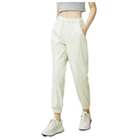 leather pants women new autumn and winter high waisted sheepskinr pants casual harlan pants white pants