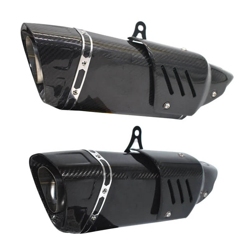 51 мм Универсальный 500cc 600cc Moto rcycle глушитель выхлопной трубы escape moto углеродного волокна Выхлопной Трубы с наклейками для R6 R1R3 CBR500 Z750 mt09