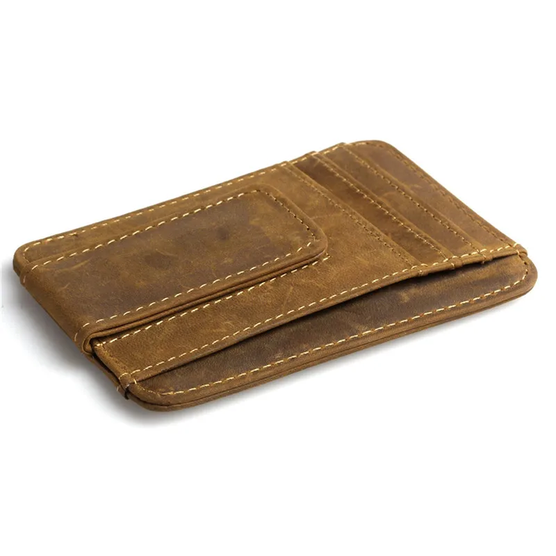 Высококачественные винтажные коричневые мужские кошельки из натуральной кожи