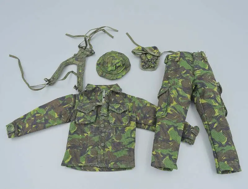 

1/6th U.S. Army Special Forces Camouflage Clothes Boonie Hat Magazine Bag Set