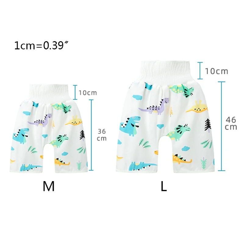 

W3JF 2 in 1 Comfy Baby Changing Diaper Skirt Shorts Waterproof Absorbent Washable Children Potty Training Underwear Nappy Pants