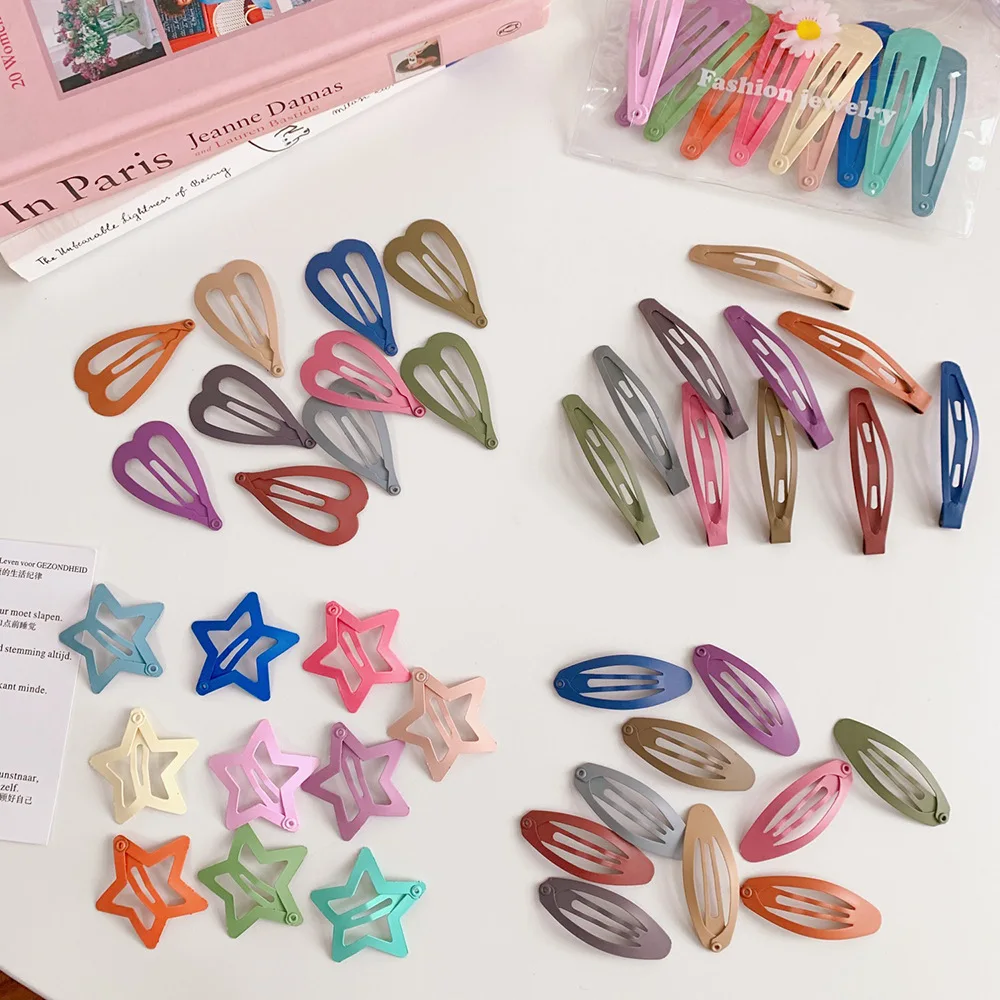 

10 Pcs/lots Mini Love Five-pointed Star Hair Clips For Girls Candy Color Heart Hairpins BB Clips Barrettes Kids Hair Accessories