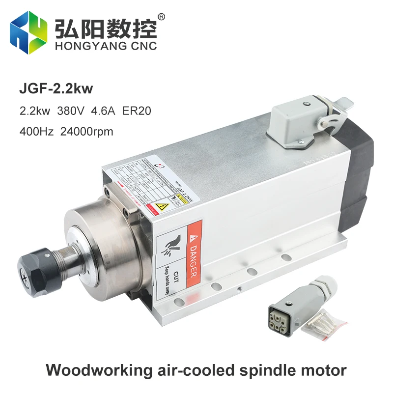 

CNC Spindle Motor Air-Cooled 220v 2.2kw ER20 Air-Cooled Spindle With Flange For CNC Router Milling Machine Engraving Woodworking