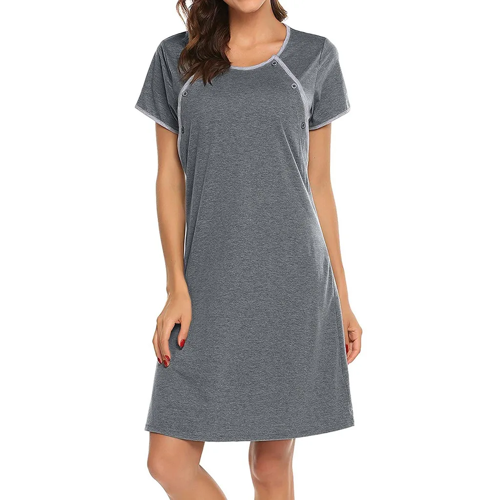 

Hot Women Sleepwear Pijama Maternity Dress Short Sleeve Nursing Baby Breastfeeding Nightdress Pregnancy Dress