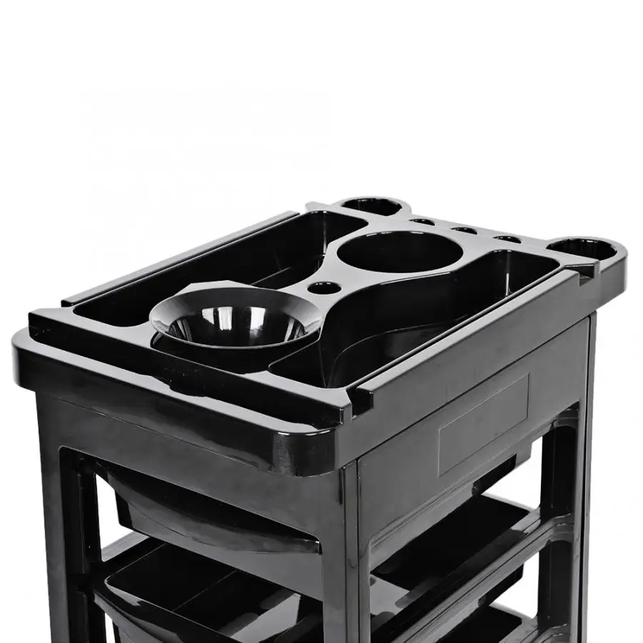 Тележка для парикмахерской с 5 ящиками тележка Черный инструмент спа