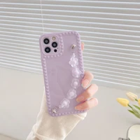 ins simple purple flower bracelet phone case for iphone 12 mini 11 pro max x xs max xr 7 8 puls se 2020 cases soft tpu cover