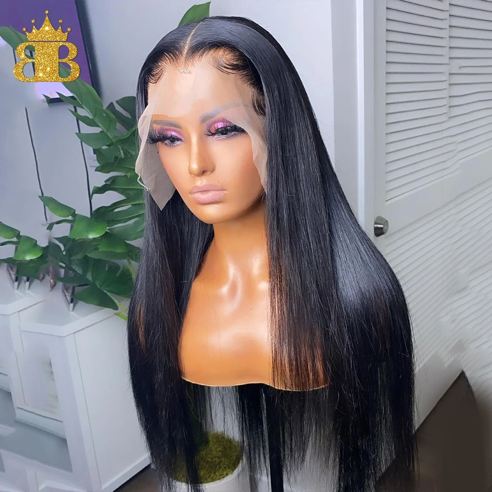 

Long Wig Front Lace Real Straight Wig Lace Front Human Hair Wigs Brazilian Remy Hair Wig Baby Hairline Per Plucked