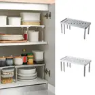Многофункциональная кухонная полка для хранения, складная подставка для кухни, ванной, обуви, шкафа, экономящая стойка P Z0S7