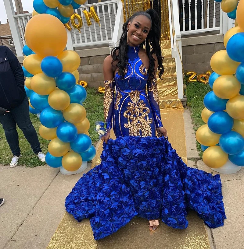 

Длинное платье-Русалка для выпускного вечера, с длинным рукавом