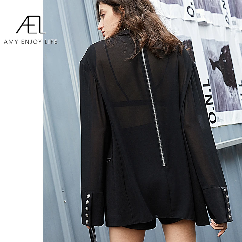 AEL пэчворк шифоновый пиджак женское платье летняя мода имитация двух частей