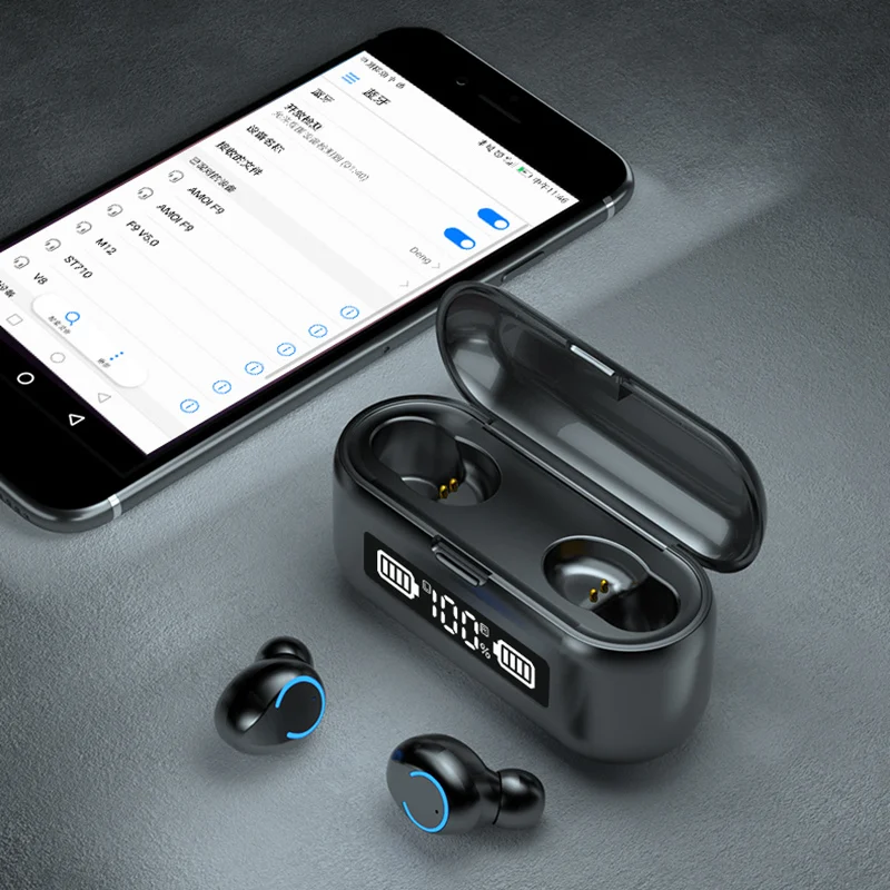 Новинка 2020 оригинальная bluetooth гарнитура F9 Спортивные Беспроводные наушники с
