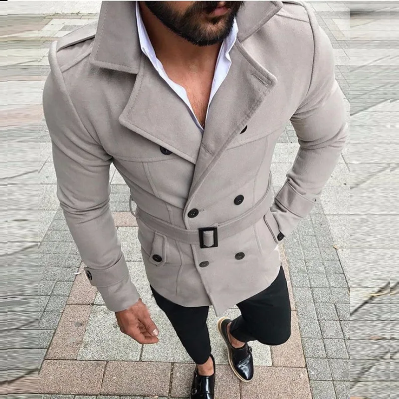 Серый Осенне-зимняя мужская куртка Slim Fit Chaqueta Hombre, однотонная уличная Мужская одежда, топы, пальто с длинными рукавами, куртки Veste Homme - Цвет: Серый