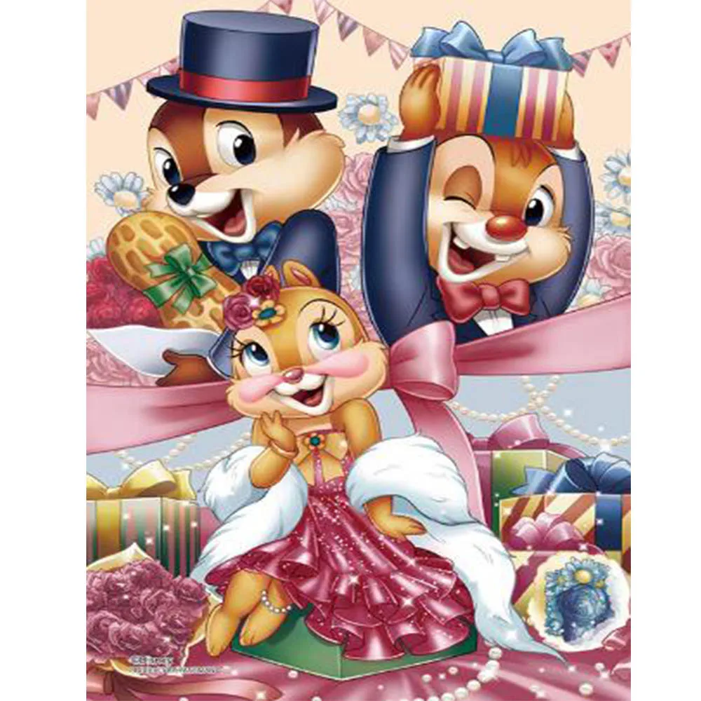 5d diy Алмазная картина три мультяшных белки вышивка крестиком мозаика бриллианты