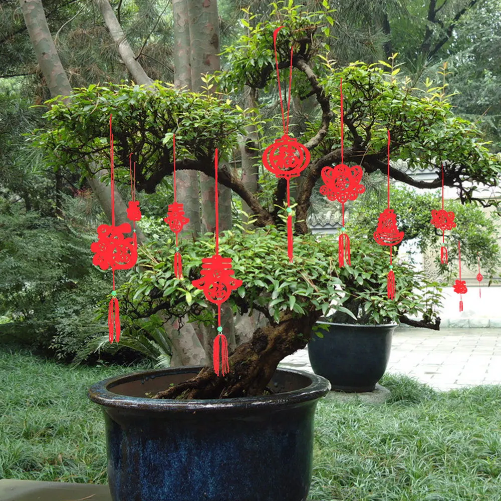 6pcs/pack Chinese New Year Decoration Pendant Non-woven Style Spring Festival Home Hanging Gift | Дом и сад