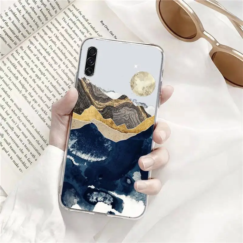 

Mountain Marble pattern Phone Case Transparent for Samsung s9 s10 s20 Huawei honor P20 P30 P40 xiaomi note mi 8 9 pro lite plus