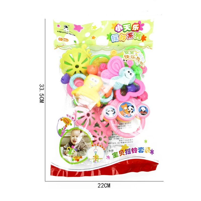 7pcs/Lot Infant Baby Toys Rattles Newborn Baby Hand Bell Developmental ABS Baby Toys 0-12 Months
