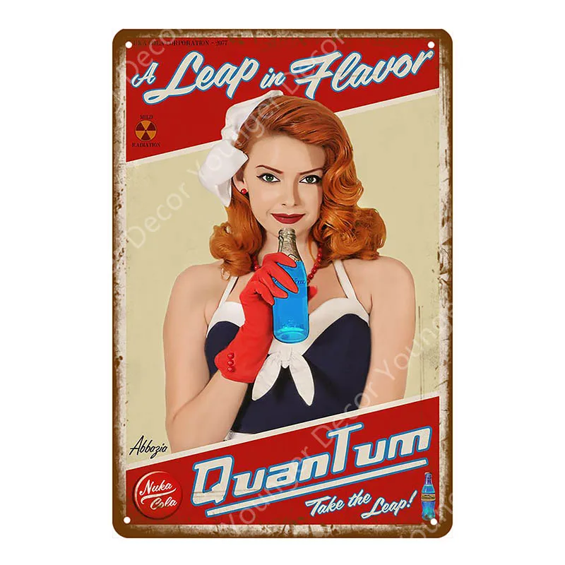 Напиток Nuka Cola квантовый плакат Fallout 3 4 игры металлические знаки настенный Декор для дома номер магазин отель железная живопись YI-111 - Цвет: YD5120AI