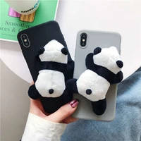 3d cute plush toy panda case for iphone 12 mini 11 pro max back cover for iphone 7 8 6 6s plus x xr xs max 8plus cases coque
