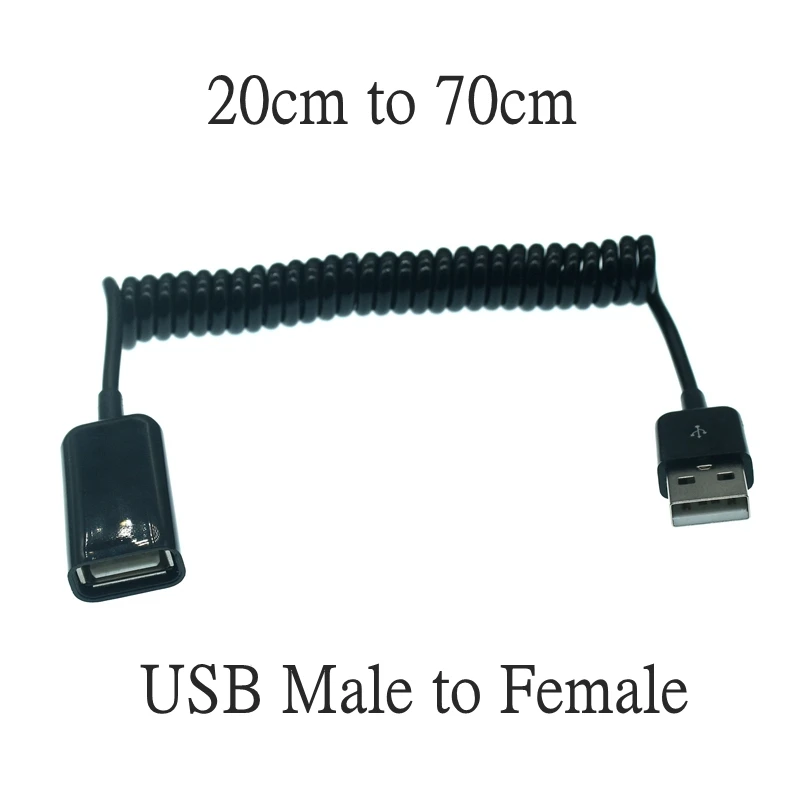 Удлинительный кабель USB 2.0 Type A 1 м/3 м штекер-гнездо пружина уникальный