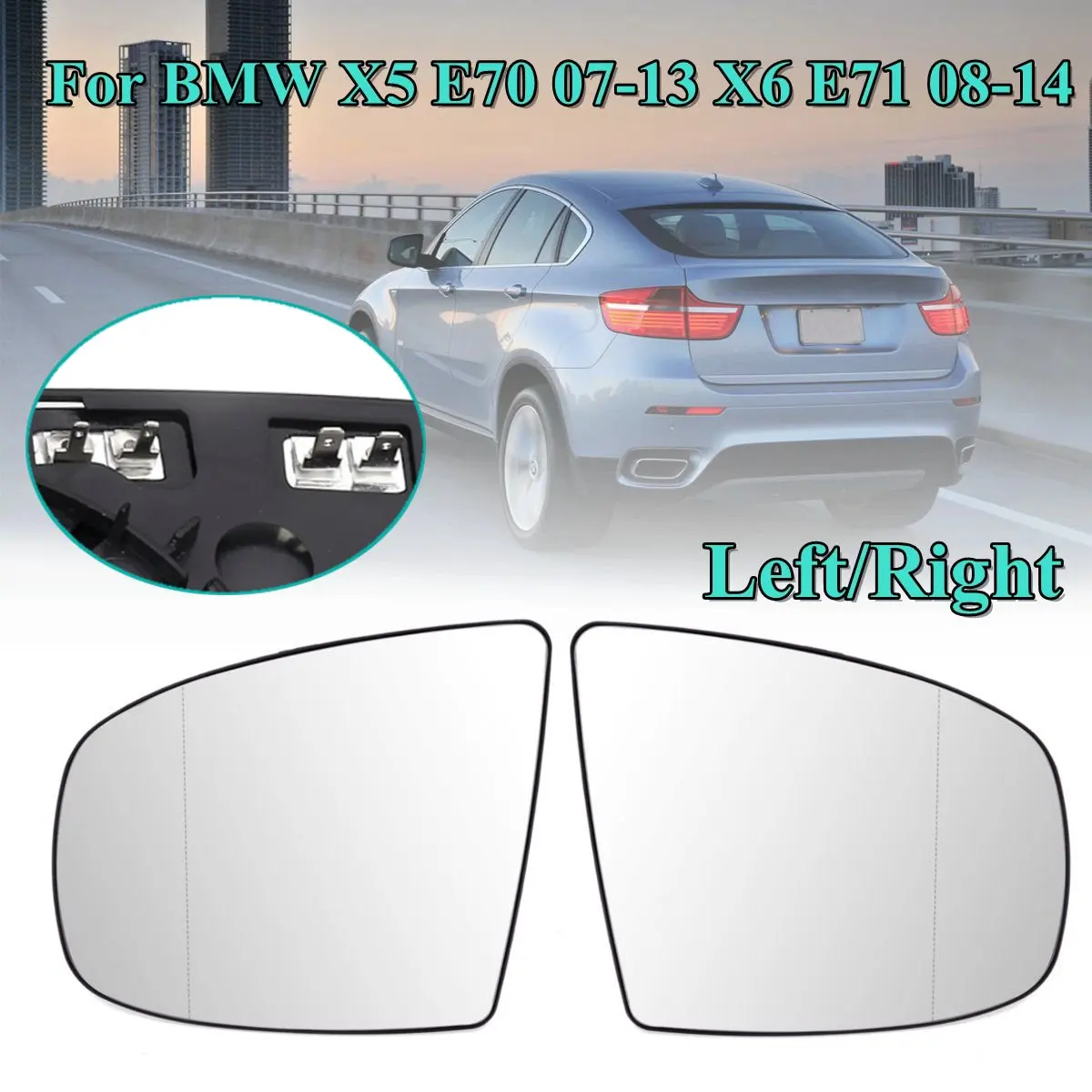 Боковое зеркало с электрическим подогревом для BMW X5 E70 07 11 X6 E71 2008 2009 2010 2014 4