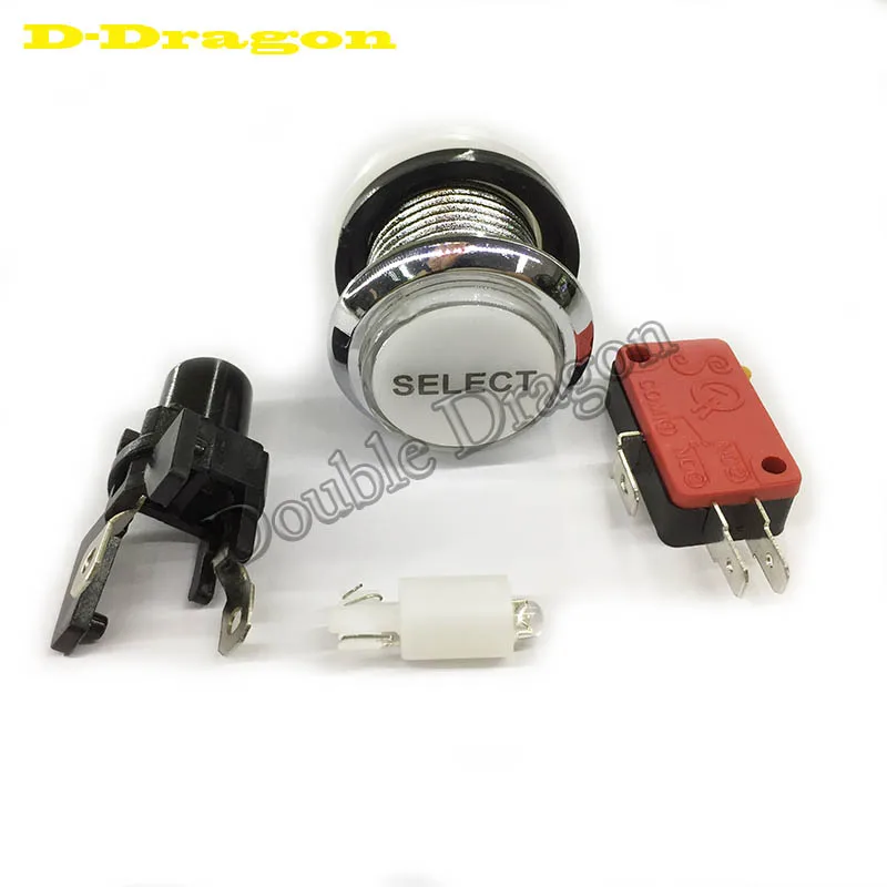 Хромированная аркадная кнопка с посеребренным покрытием и микро переключателем