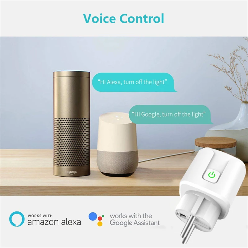 

Smart plug WiFi socket EU 16A timing function Tuya SmartLife APP control Alexa Google Assistant with voice control