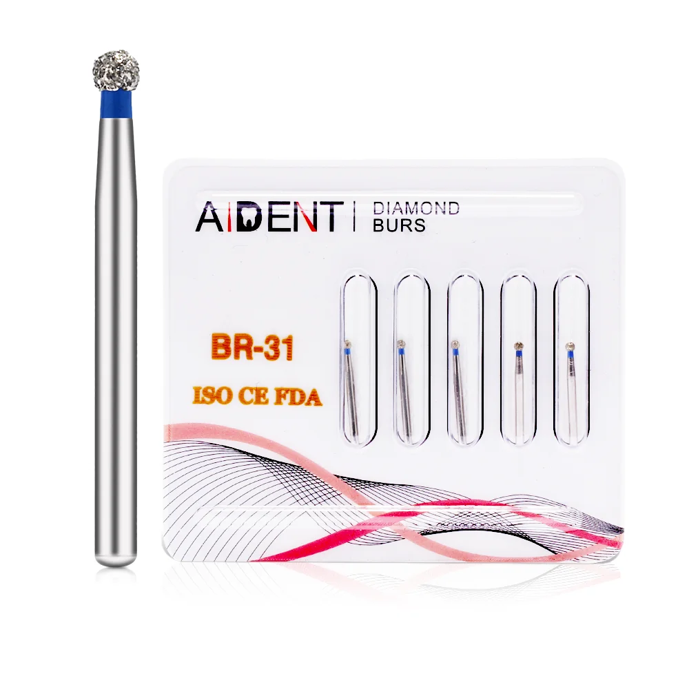 

Dental High Speed Burs High Speed Handpiece Turbine Ball Round Type Diamond Burs Diamond Polishing Tooth Preparation BR-31