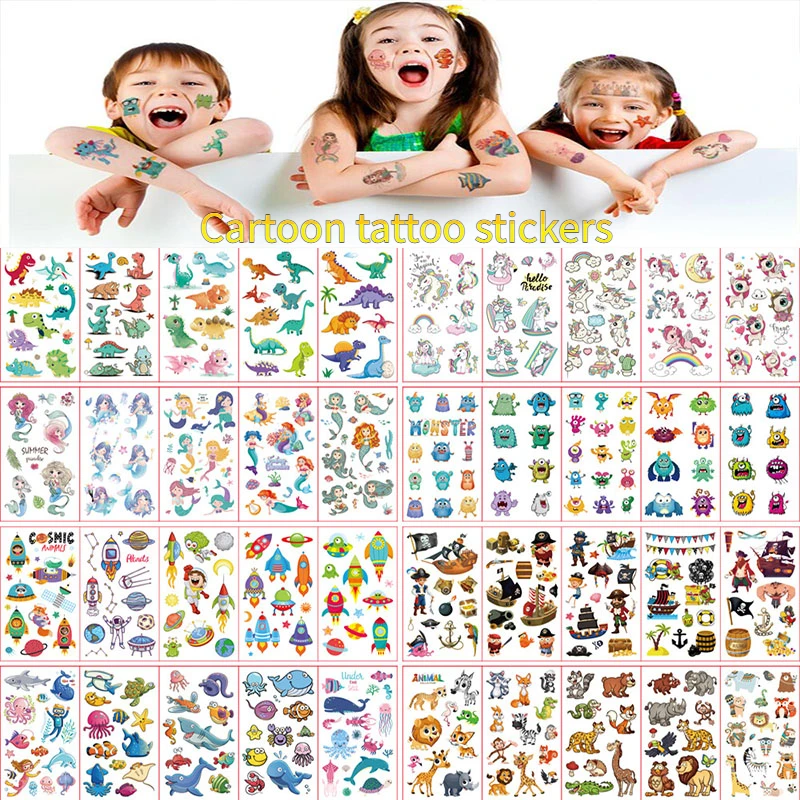 10 листов/набор Детские временные тату-наклейки с единорогом