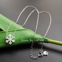promotion 12mm 925 sterling silver snowflake opal necklace synthetic white snowflake opal necklace for women gift