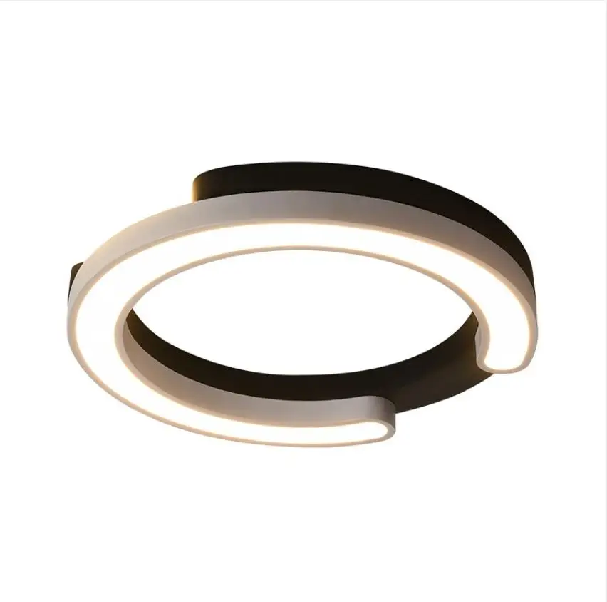 Потолочная люстра черного и белого цвета для спальни гостиной коридора круглая с