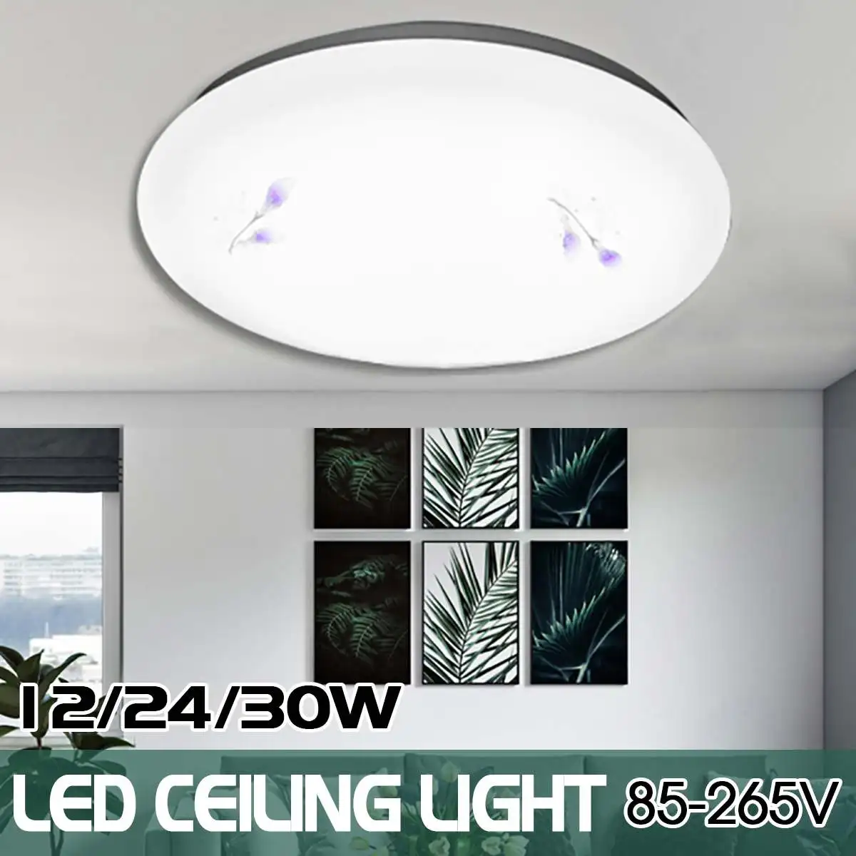 

12W 24W 30W Plum Lily LED Ceiling Light Modern Lamp Home Living Room Lighting Fixture Bedroom Kitchen Surface Mount Flush Panel