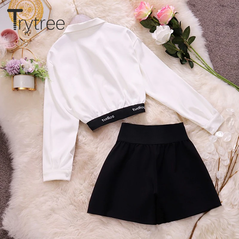 Trytree 2020 весенний комплект из двух предметов Повседневная однобортная блузка с